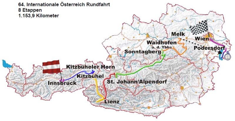 Streckenverlauf Int. Österreich-Rundfahrt-Tour of Austria 2012