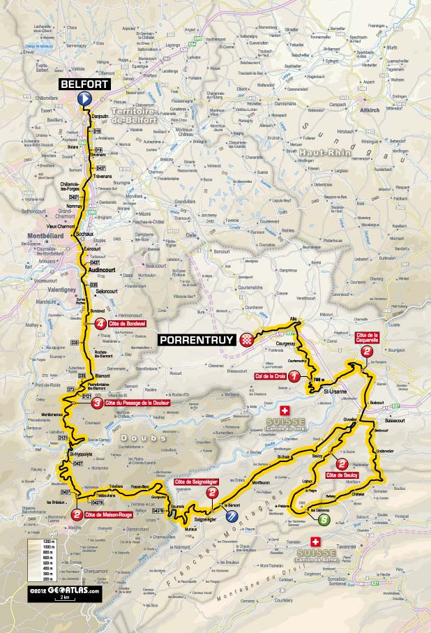 Streckenverlauf Tour de France 2012 - Etappe 8
