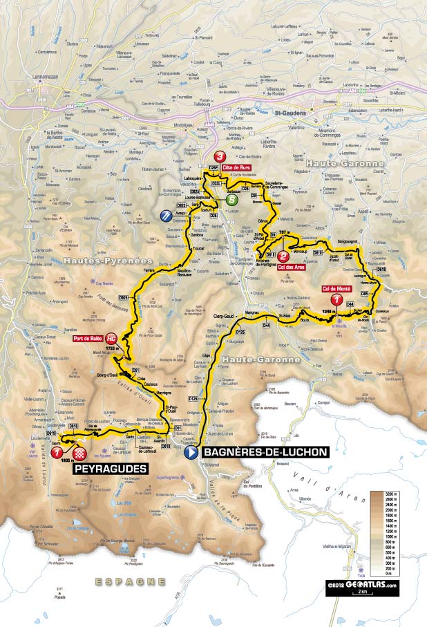 Streckenverlauf Tour de France 2012 - Etappe 17