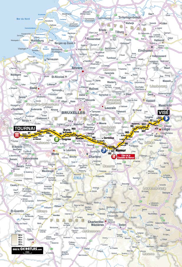 Streckenverlauf Tour de France 2012 - Etappe 2
