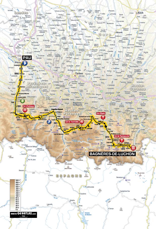 Streckenverlauf Tour de France 2012 - Etappe 16