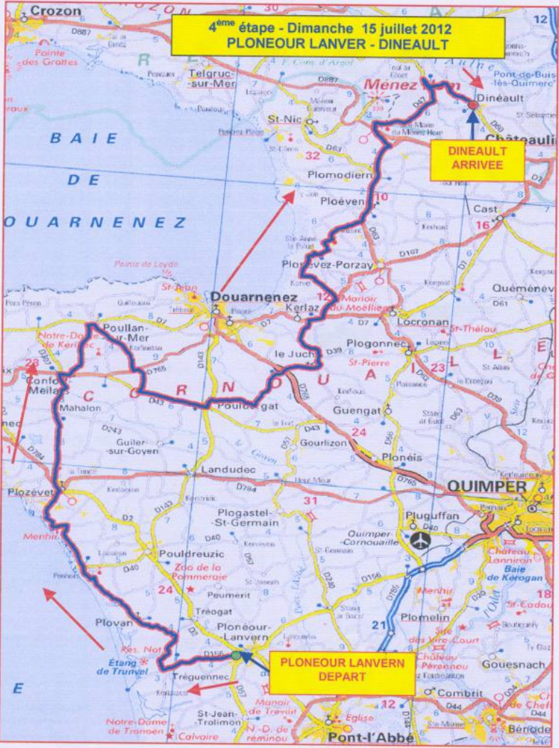 Streckenverlauf Tour de Bretagne Fminin 2012 - Etappe 4