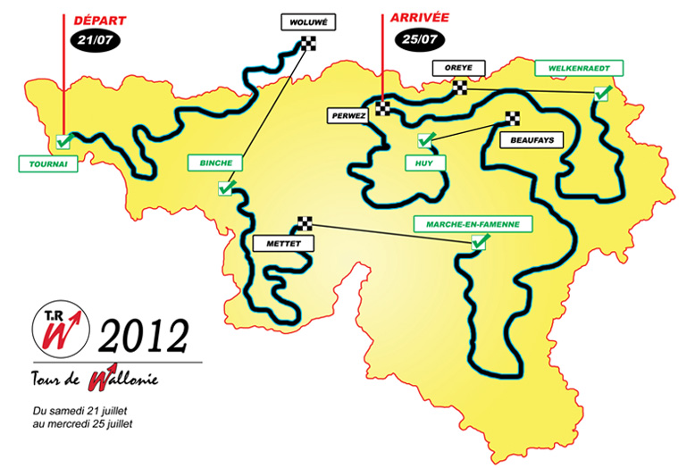 Streckenverlauf Tour de Wallonie 2012