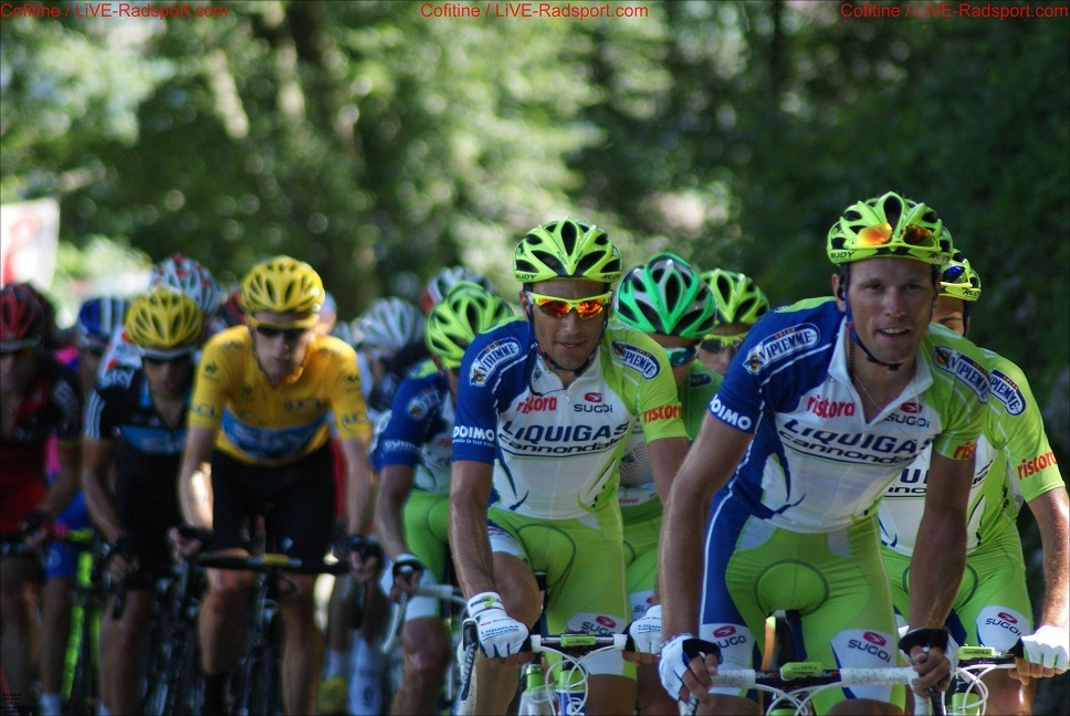 Tour de France 8. Etappe Cte de la Caquerelle - Team Liquigas fhrt das Hauptfeld an