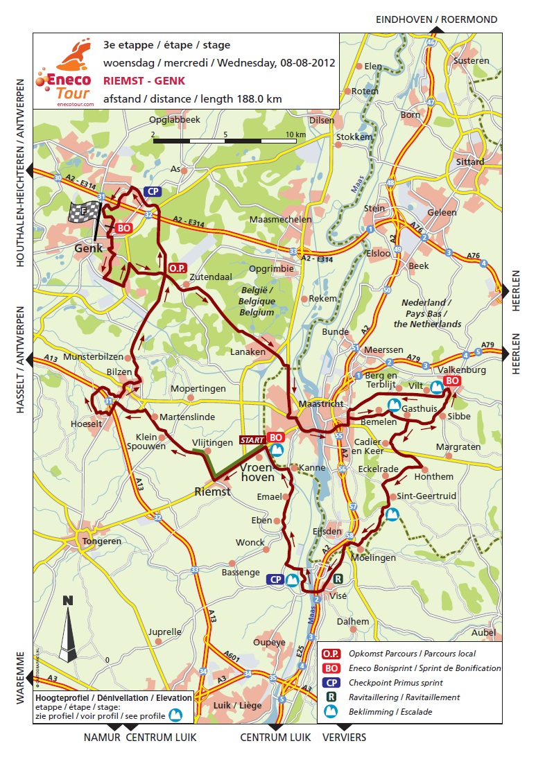 Streckenverlauf Eneco Tour 2012 - Etappe 3