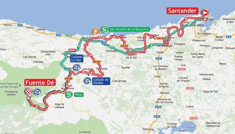 Streckenverlauf Vuelta a Espaa 2012 - Etappe 17