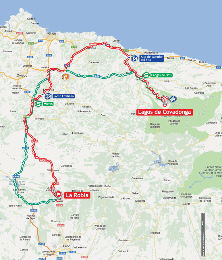 Streckenverlauf Vuelta a Espaa 2012 - Etappe 15