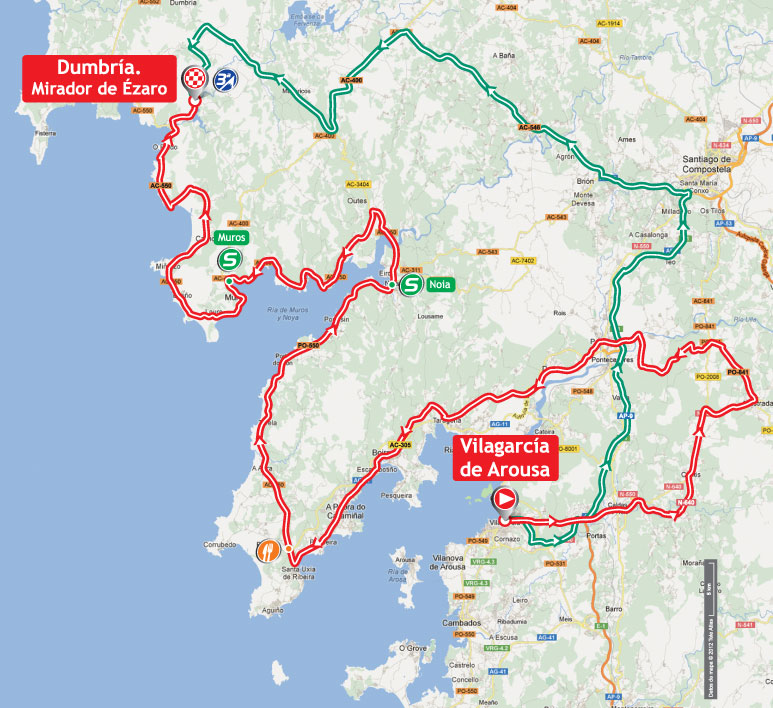 Streckenverlauf Vuelta a España 2012 - Etappe 12