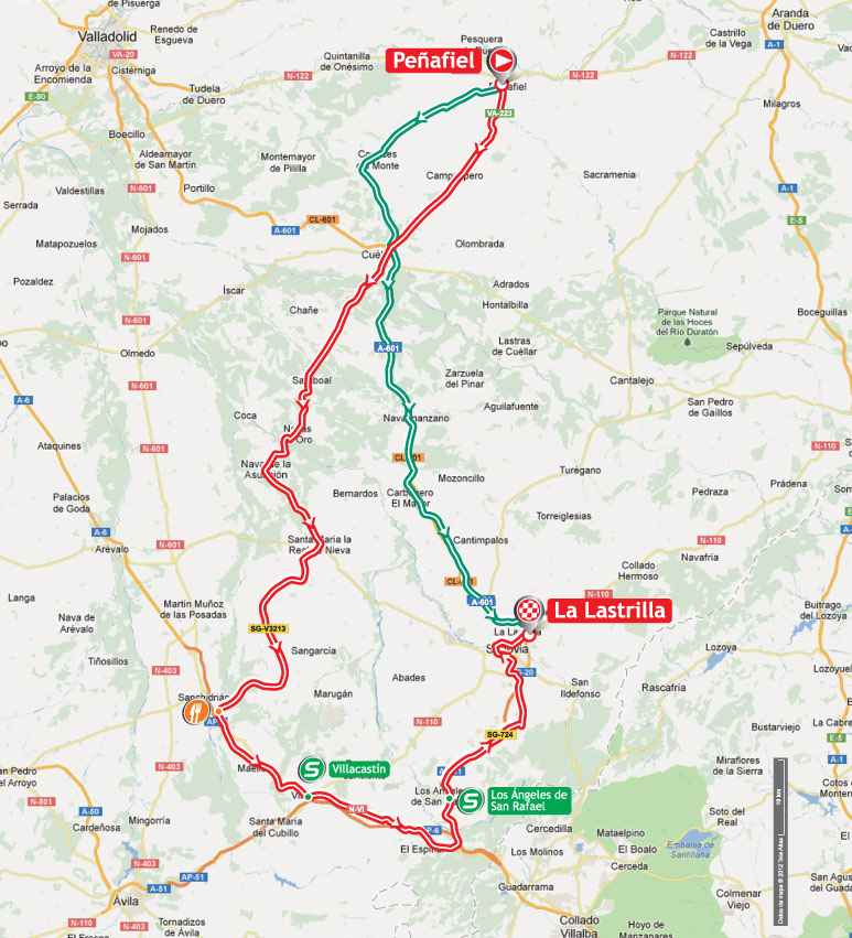 Streckenverlauf Vuelta a España 2012 - Etappe 19