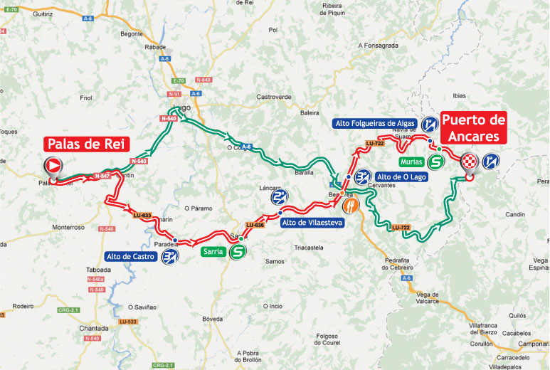 Streckenverlauf Vuelta a Espaa 2012 - Etappe 14