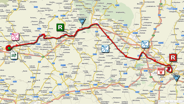 Streckenverlauf Premondiale Giro Toscana Int. Femminile 2012 - Etappe 4