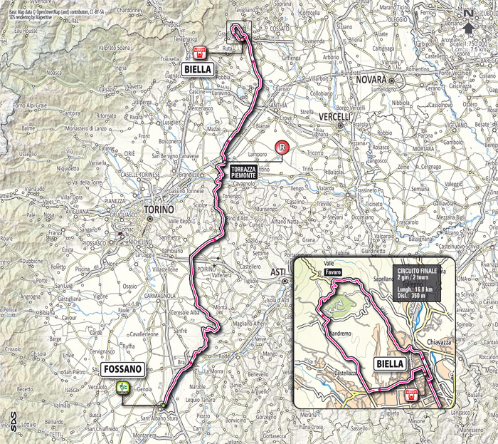 Streckenverlauf Giro del Piemonte 2012
