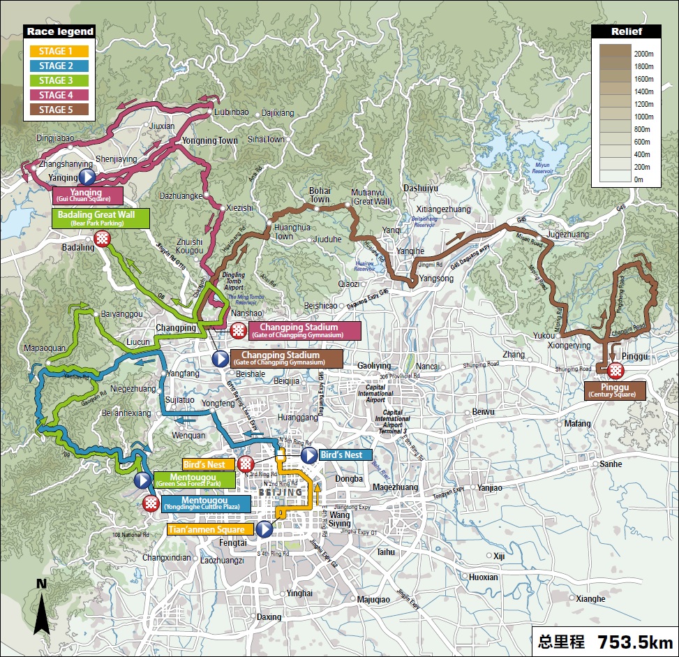 Streckenverlauf Tour of Beijing 2012