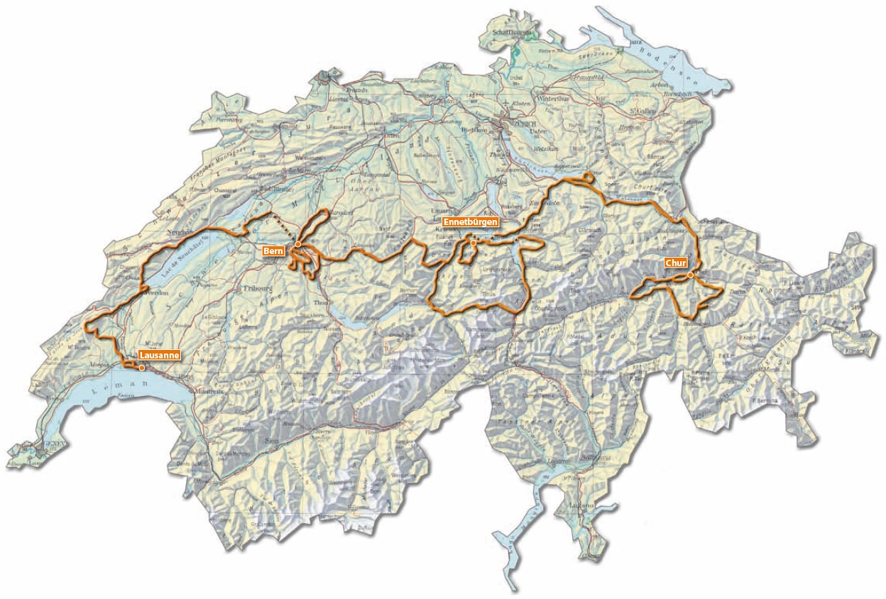 Höhenmeter Karte Schweiz
