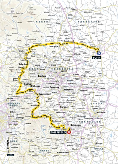Grand Dpart der Tour de France 2014: Karte der 2. Etappe