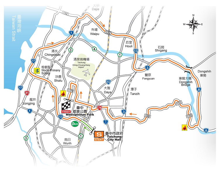 Streckenverlauf Tour de Taiwan 2013 - Etappe 4