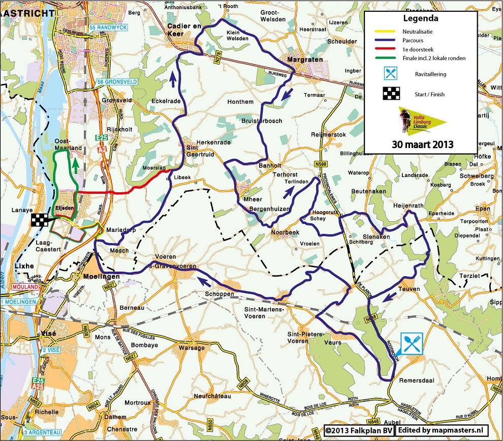 Streckenverlauf Volta Limburg Classic 2013