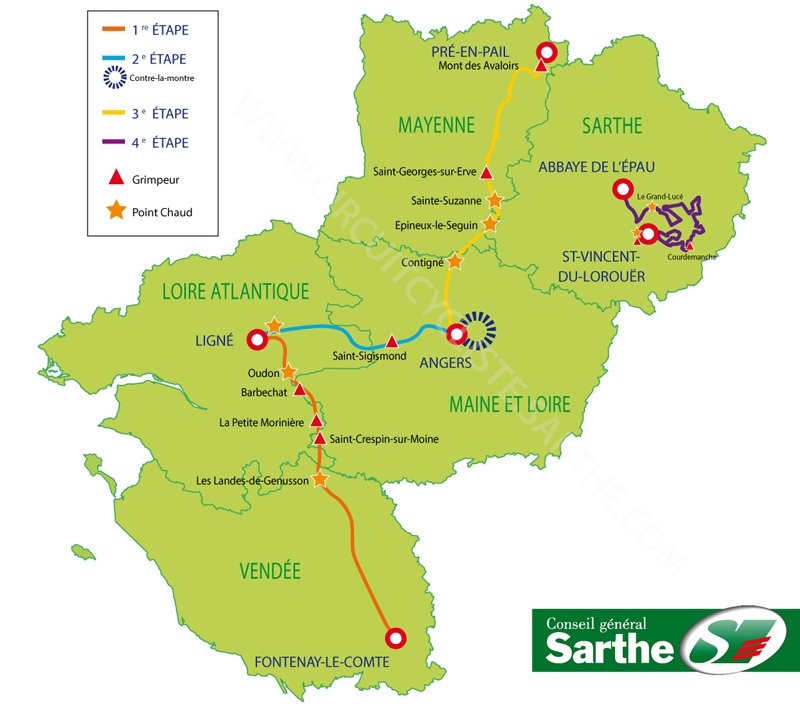 Streckenverlauf Circuit Cycliste Sarthe - Pays de la Loire 2013