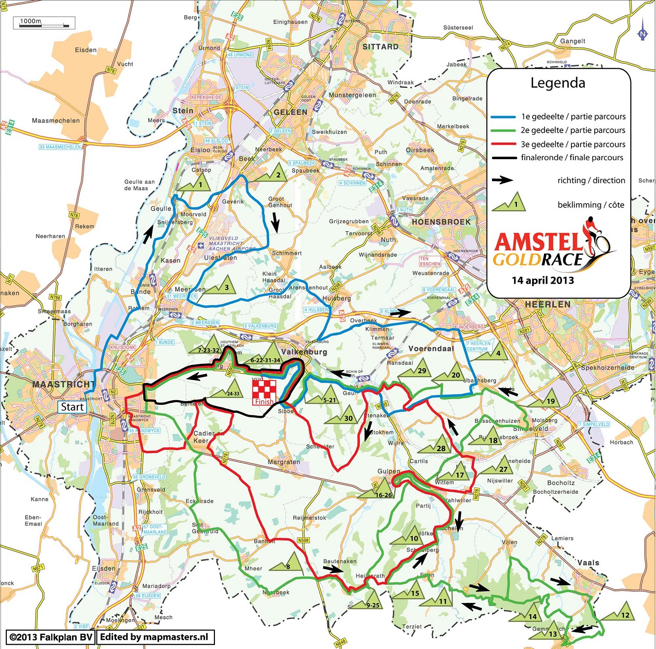 Streckenverlauf Amstel Gold Race 2013