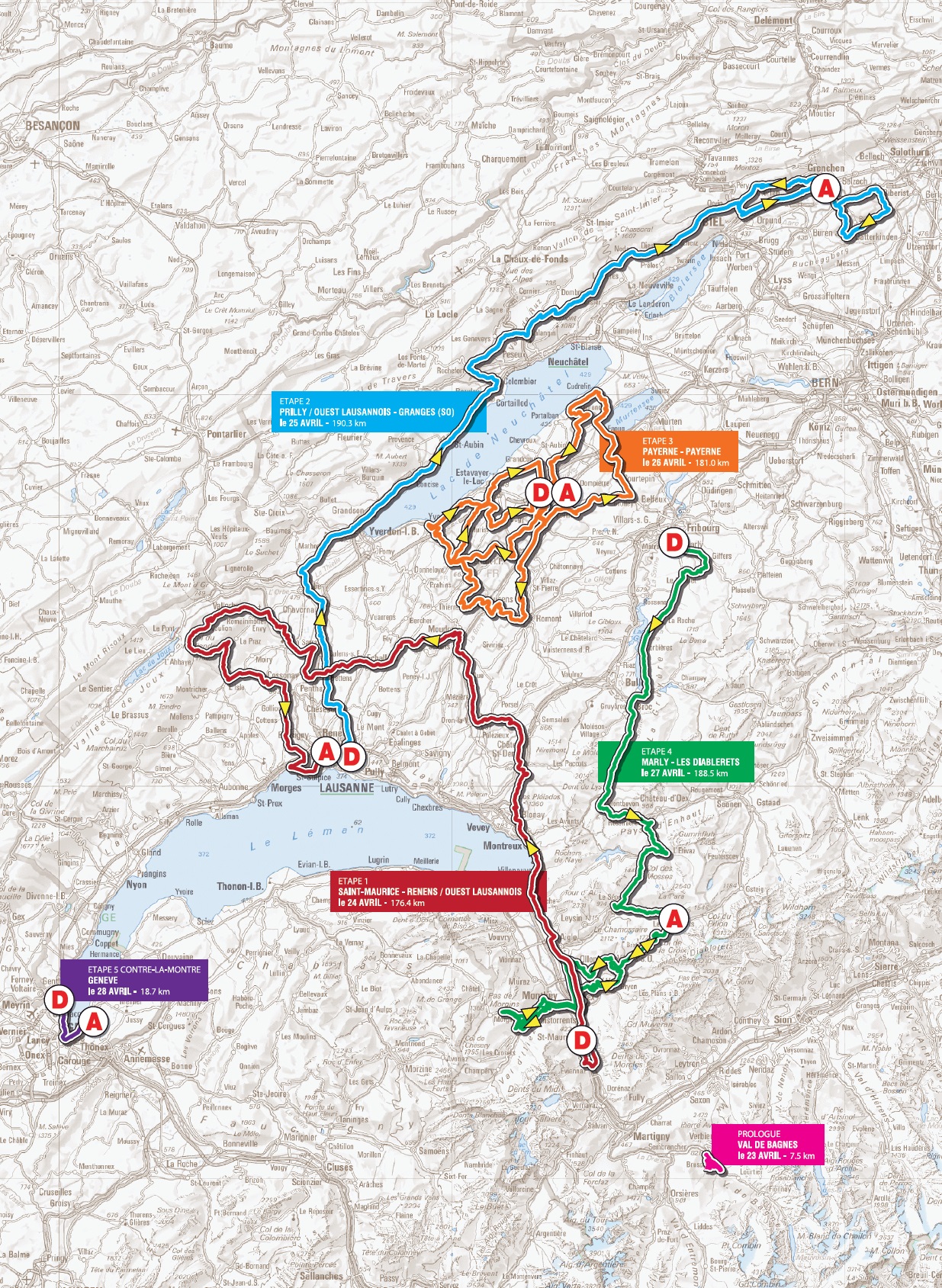 Streckenverlauf Tour de Romandie 2013