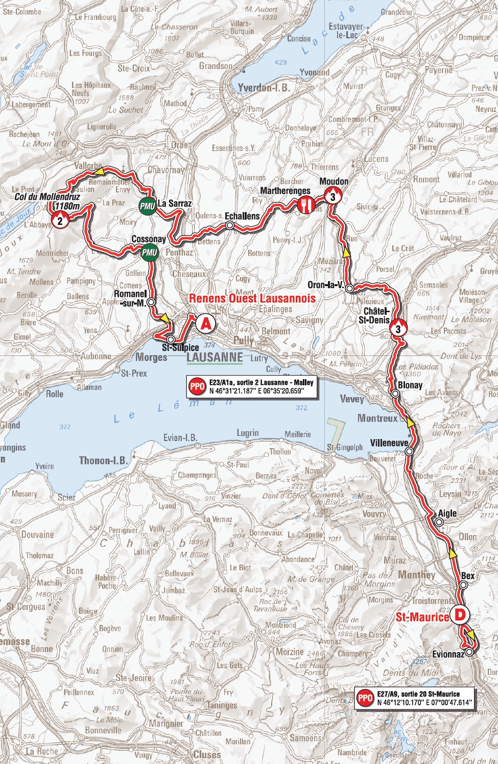 Streckenverlauf Tour de Romandie 2013 - Etappe 1