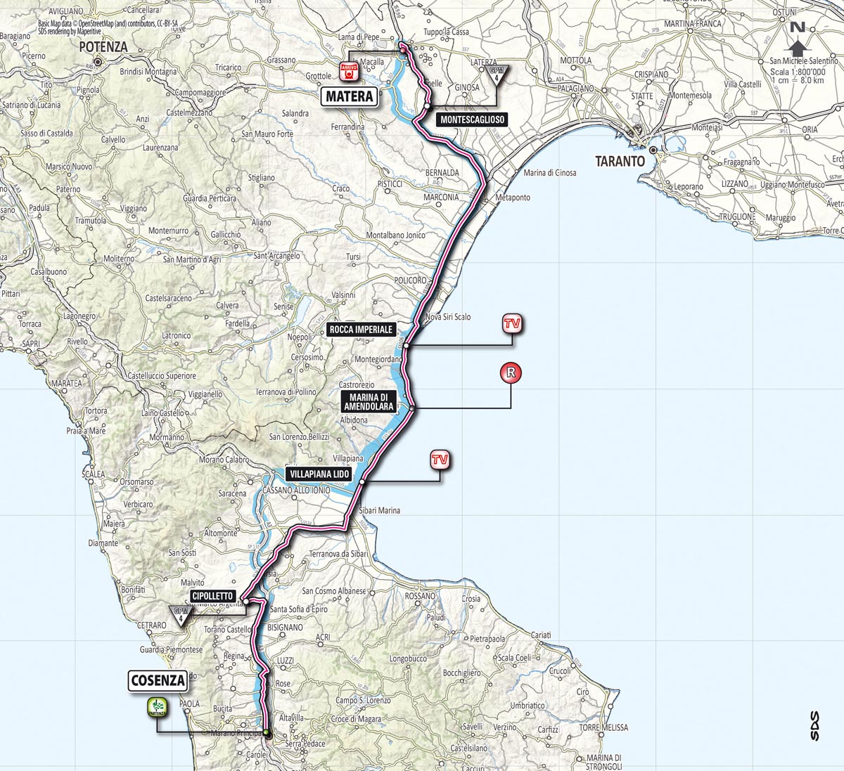 Streckenverlauf Giro dItalia 2013 - Etappe 5