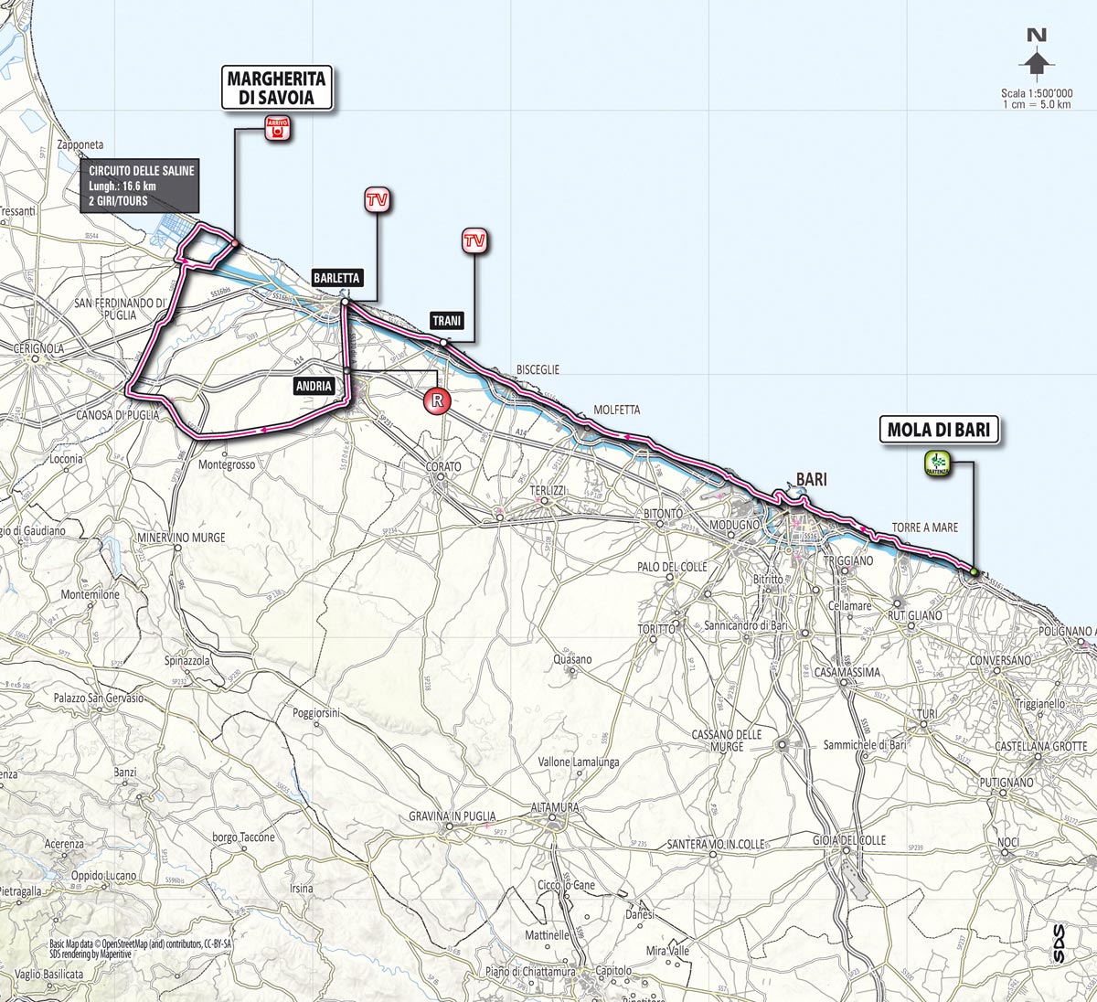 Streckenverlauf Giro dItalia 2013 - Etappe 6