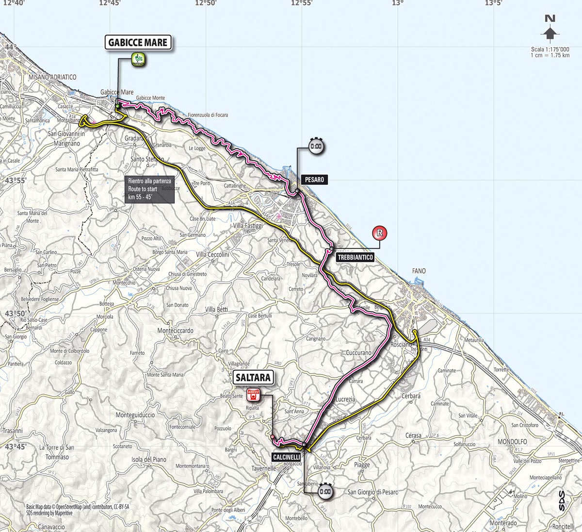 Streckenverlauf Giro dItalia 2013 - Etappe 8