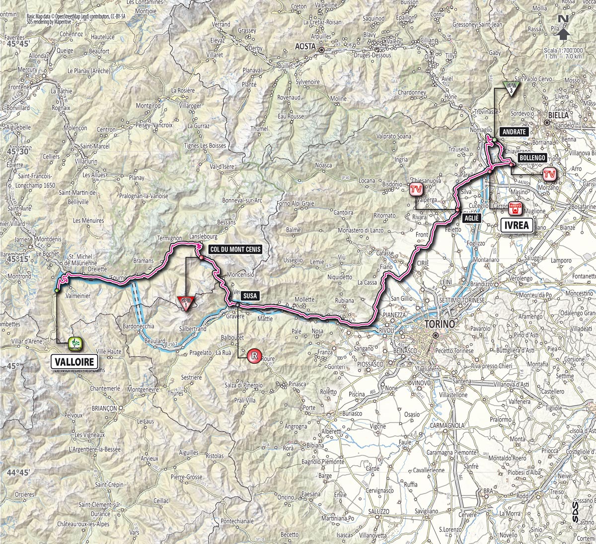 Streckenverlauf Giro dItalia 2013 - Etappe 16