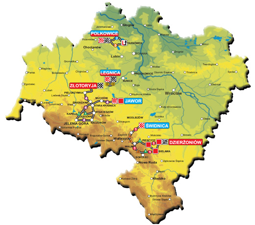 Streckenverlauf Szlakiem Grodw Piastowskich 2013