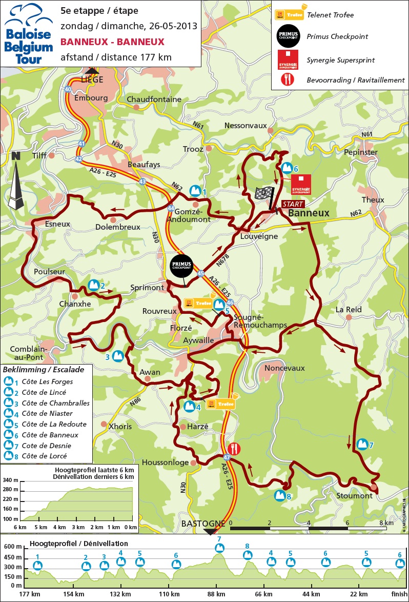 Streckenverlauf Tour de Belgique - Ronde van België - Tour of Belgium 2013 - Etappe 5