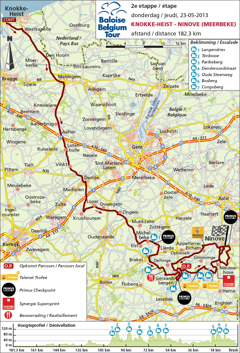 Streckenverlauf Tour de Belgique - Ronde van Belgi - Tour of Belgium 2013 - Etappe 2
