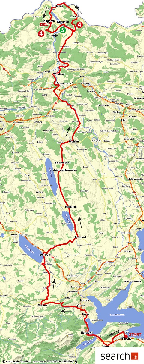 Streckenverlauf Tour de Suisse 2013 - Etappe 5