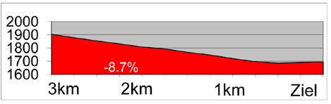 Hhenprofil Tour de Suisse 2013 - Etappe 7, letzte 3 km