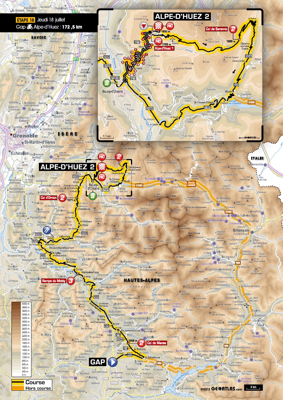 Streckenverlauf Tour de France 2013 - Etappe 18