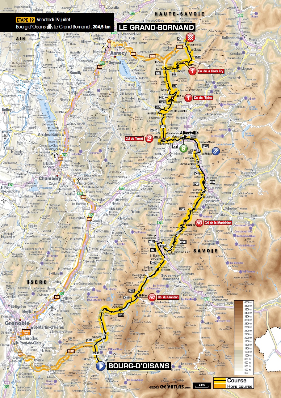 Streckenverlauf Tour de France 2013 - Etappe 19
