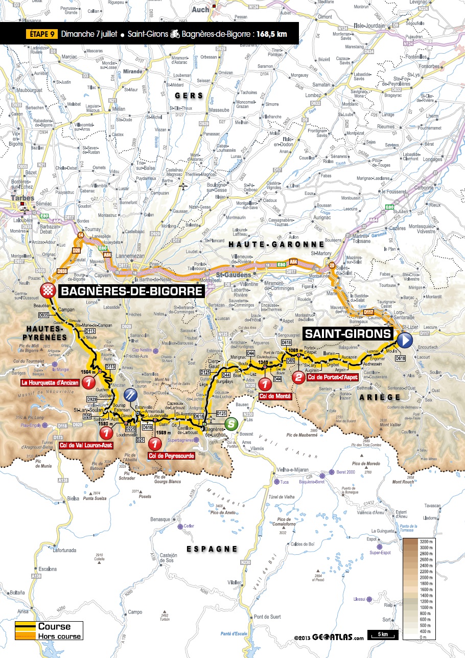Streckenverlauf Tour de France 2013 - Etappe 9