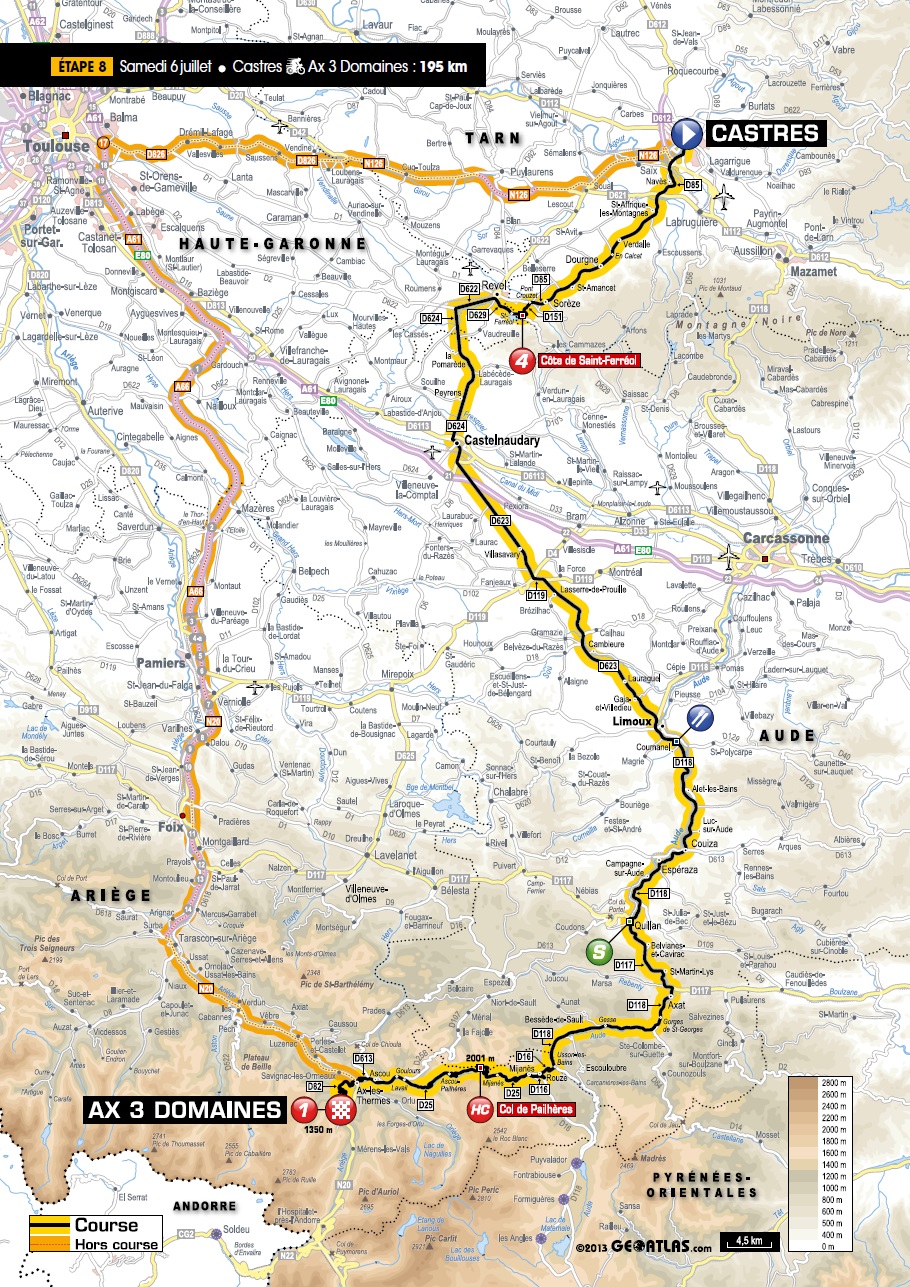 Streckenverlauf Tour de France 2013 - Etappe 8