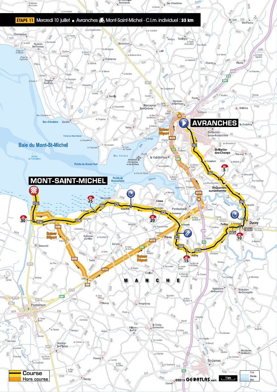Streckenverlauf Tour de France 2013 - Etappe 11