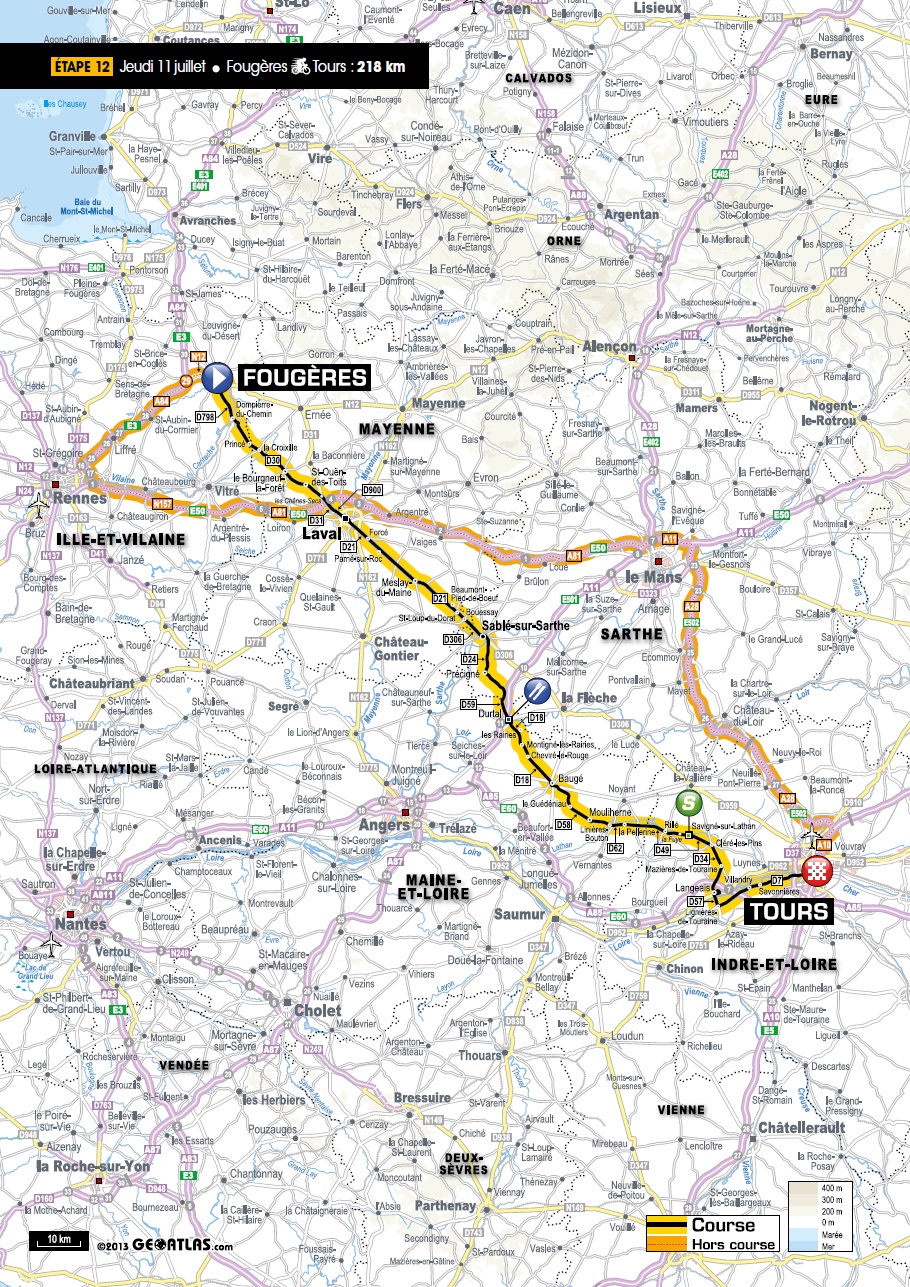 Streckenverlauf Tour de France 2013 - Etappe 12