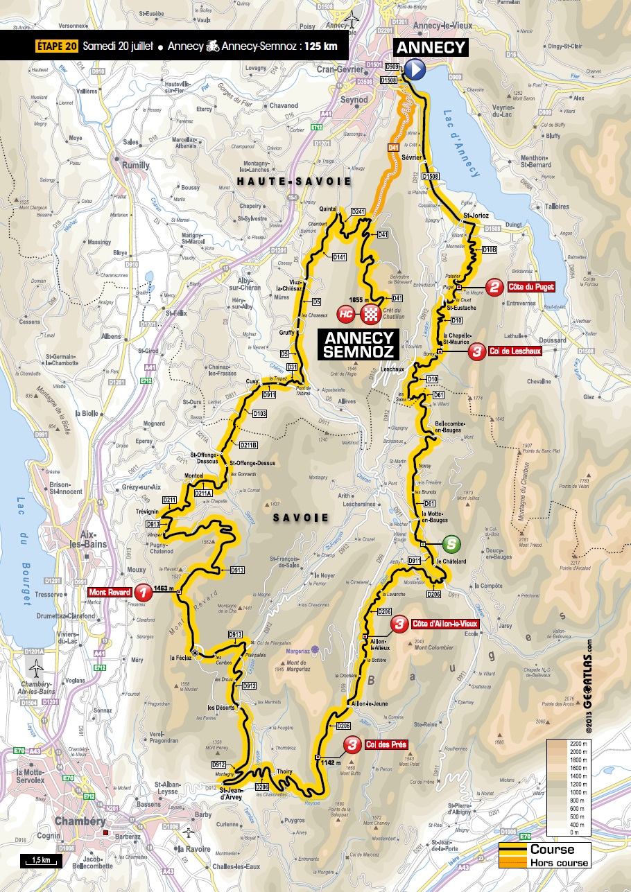 Streckenverlauf Tour de France 2013 - Etappe 20