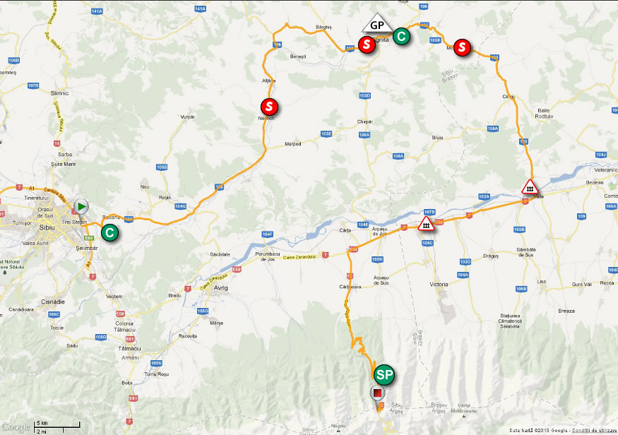 Streckenverlauf Sibiu Cycling Tour 2013 - Etappe 1