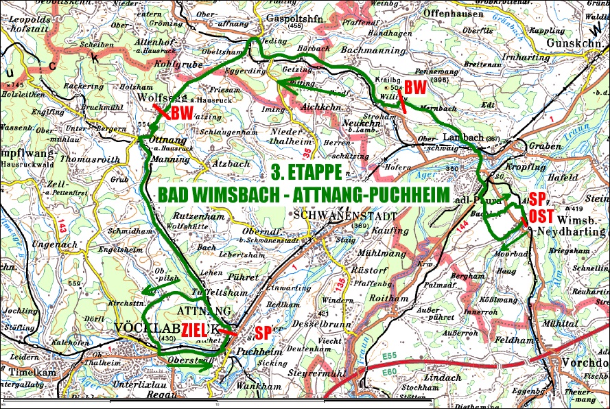 Streckenverlauf Obersterreich Juniorenrundfahrt 2013 - Etappe 3