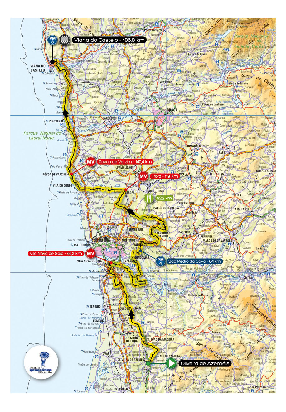 Streckenverlauf Volta a Portugal em Bicicleta Liberty Seguros 2013 - Etappe 2