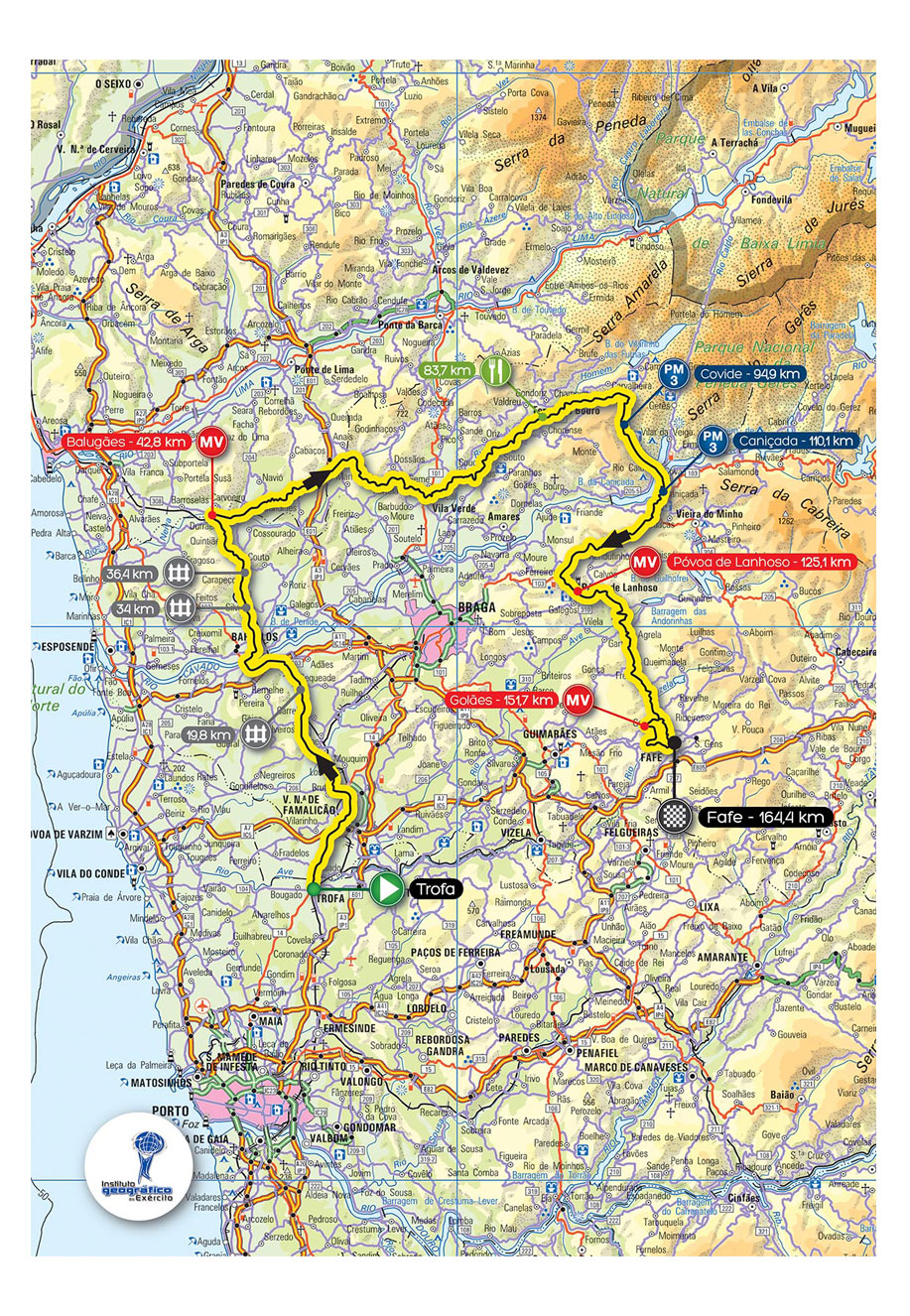 Streckenverlauf Volta a Portugal em Bicicleta Liberty Seguros 2013 - Etappe 3