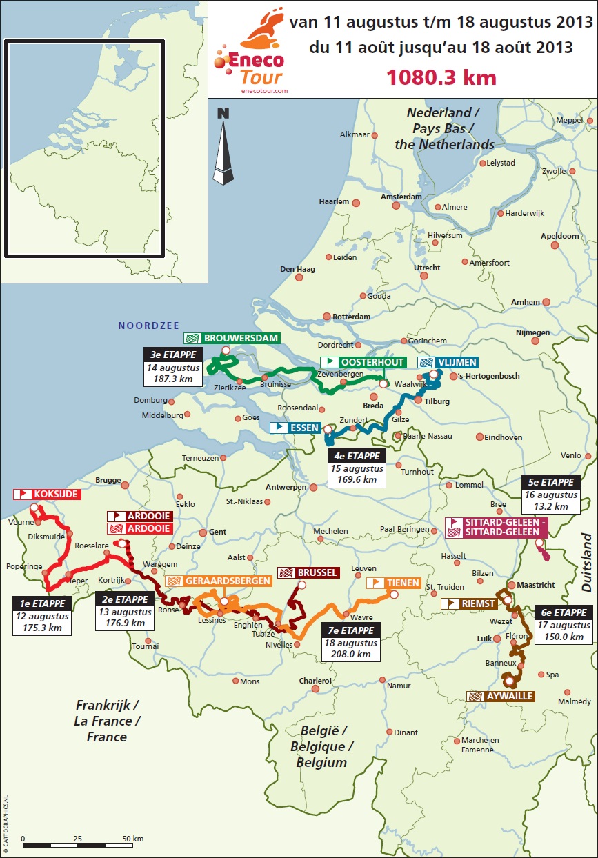 Streckenverlauf Eneco Tour 2013