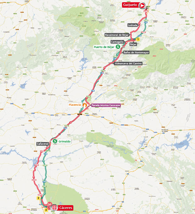 Streckenverlauf Vuelta a Espaa 2013 - Etappe 6