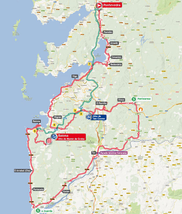 Streckenverlauf Vuelta a Espaa 2013 - Etappe 2