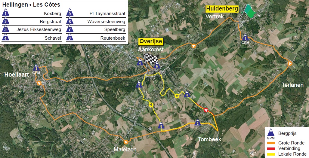 Streckenverlauf Druivenkoers - Overijse 2013