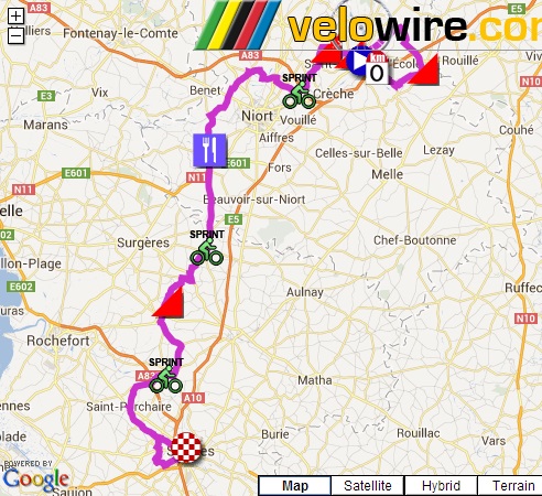 Streckenverlauf Tour du Poitou Charentes 2013 - Etappe 1